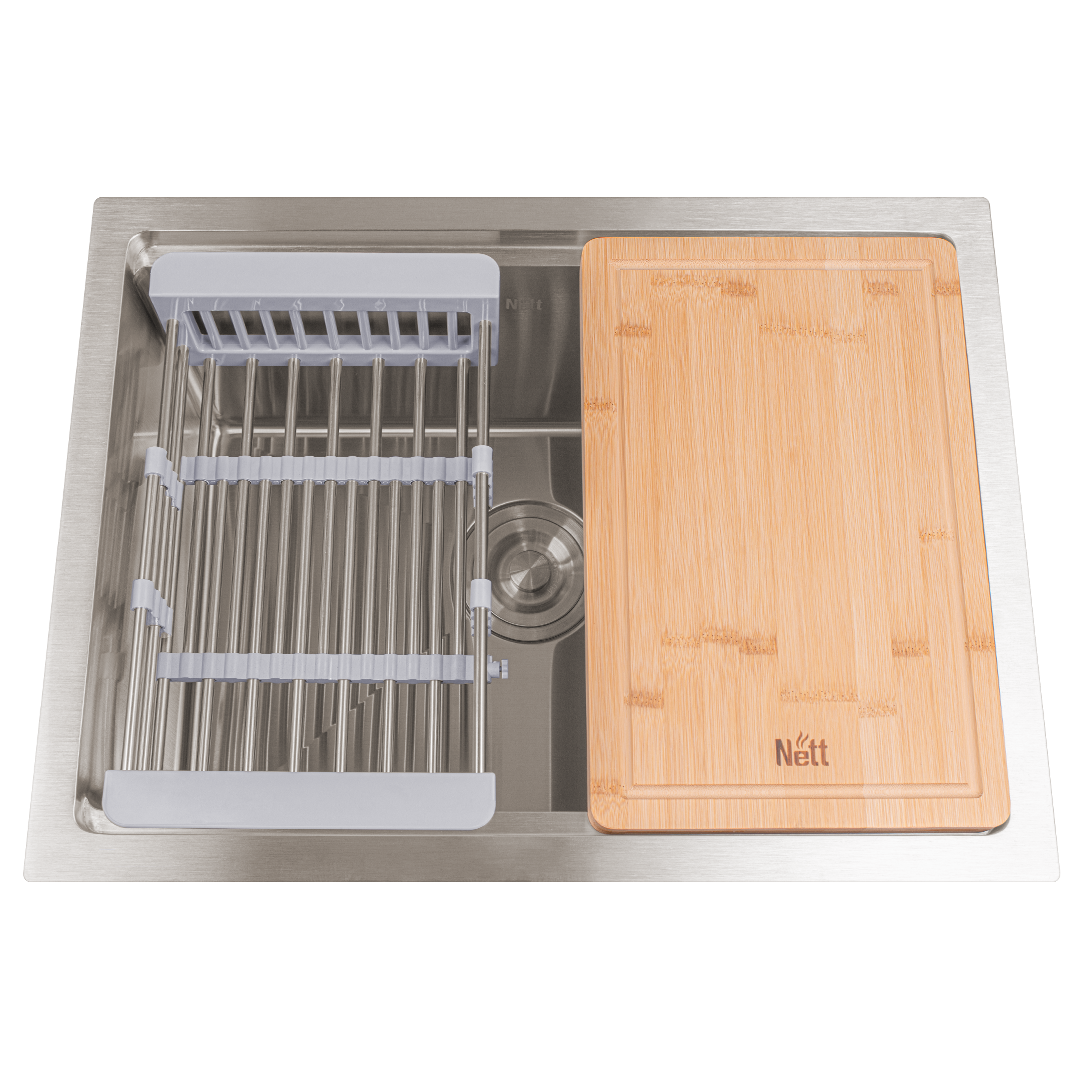 Zlewozmywak podblatowy NETT NS-5742 ze stali nierdzewnej 1,5 mm, 57×42 cm