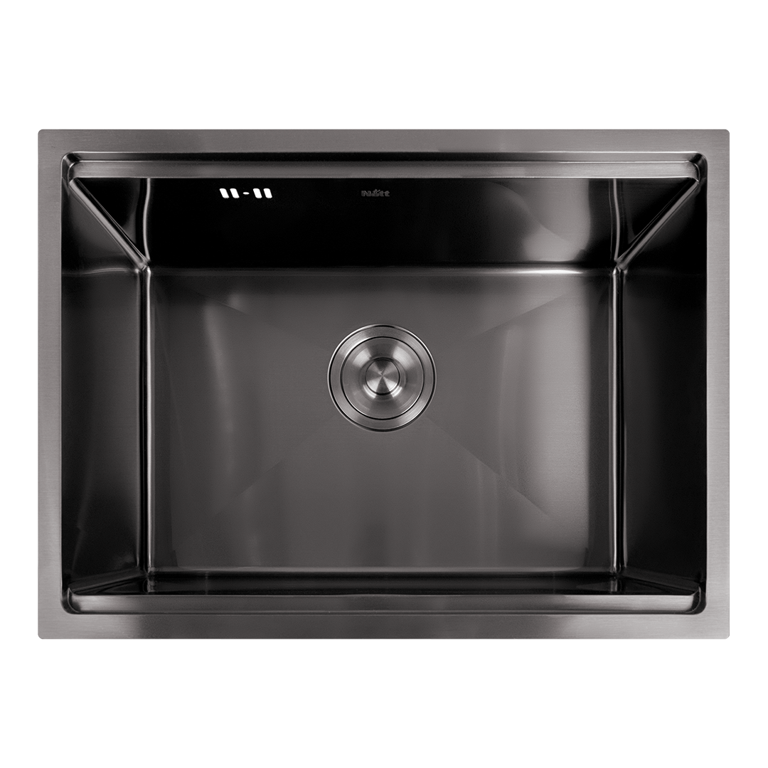 Czarny zlewozmywak ze stali nierdzewnej NETT NB-5742, 1 mm, 57×42 cm