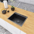 Czarny zlewozmywak nablatowy NETT NB-5245 ze stali nierdzewnej 1 mm, 52×45 cm