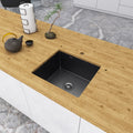 Czarny zlewozmywak podblatowy NETT NB-5045 ze stali nierdzewnej 1 mm, 50×45 cm
