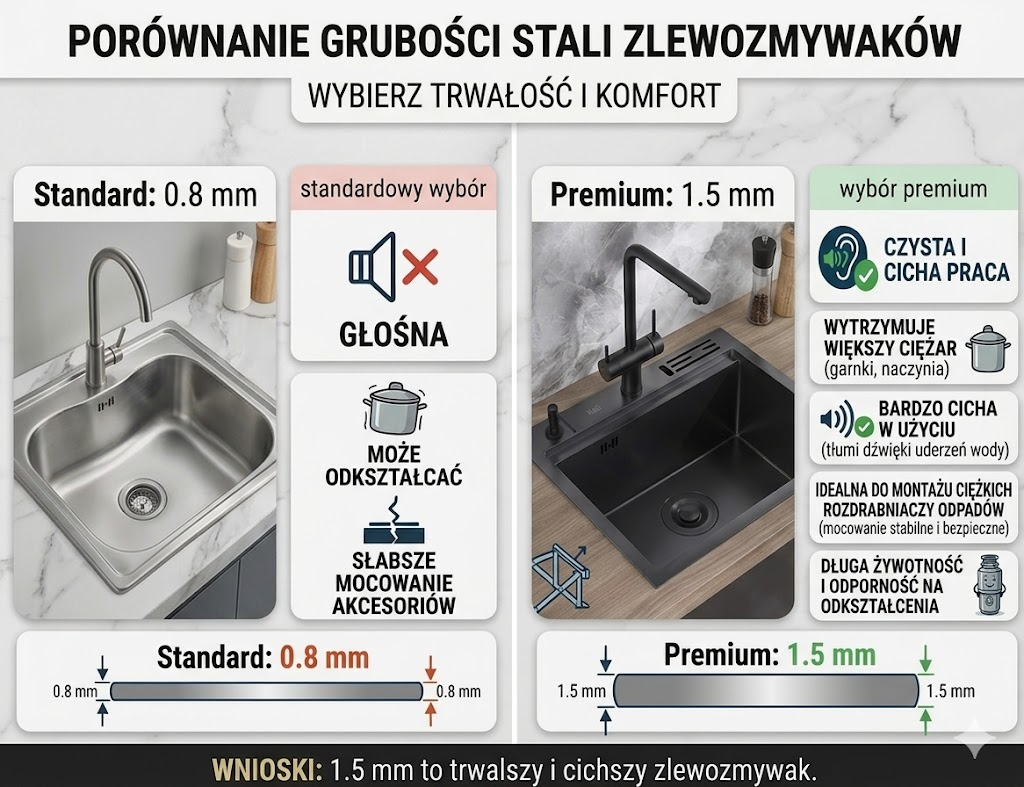 Zlewozmywak podwieszany ze stali nierdzewnej NETT NS-5745 z ociekaczem, stal 1,5 mm