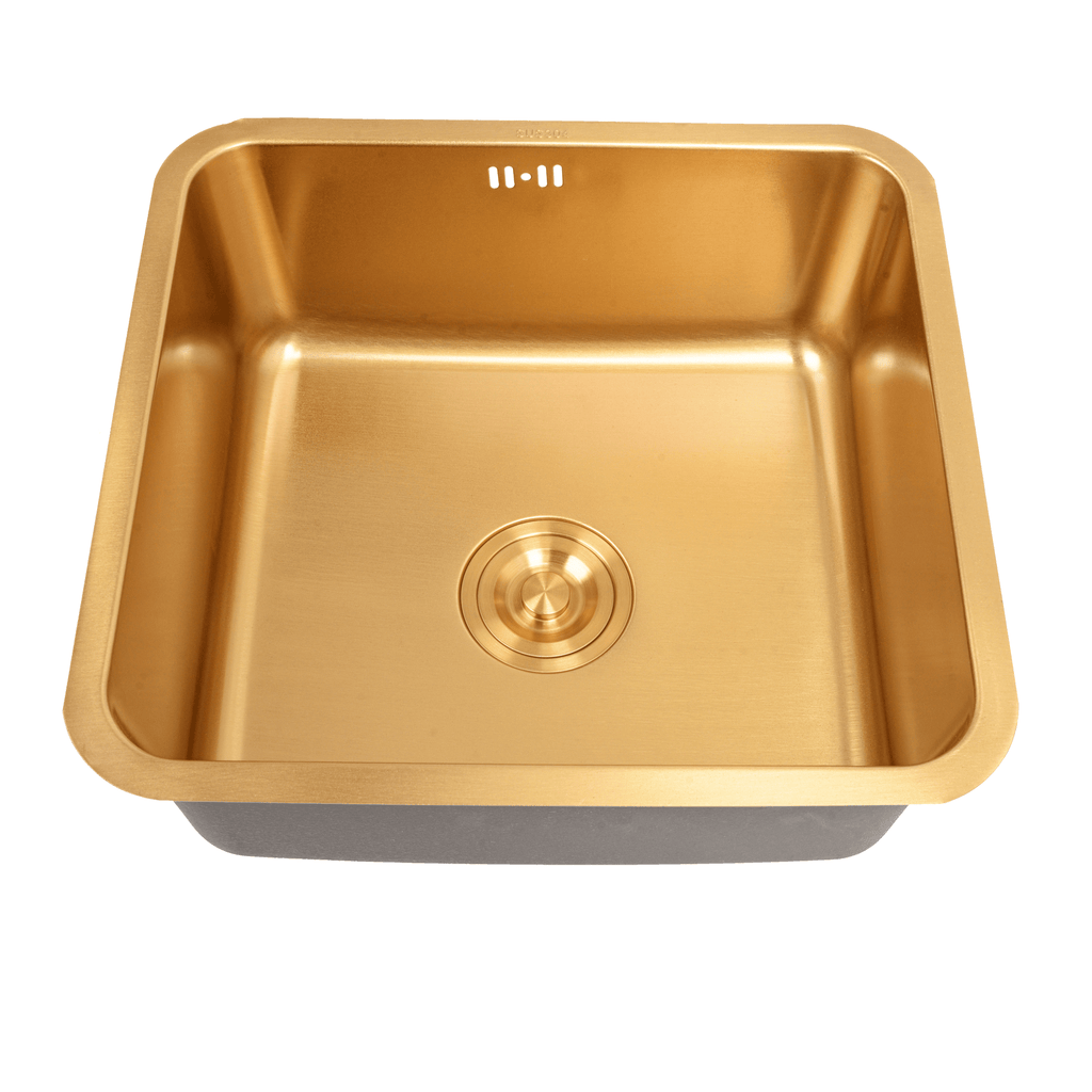 Złoty zlewozmywak podblatowy NETT NG-4643 ze stali nierdzewnej 1,5 mm, 46×43 cm