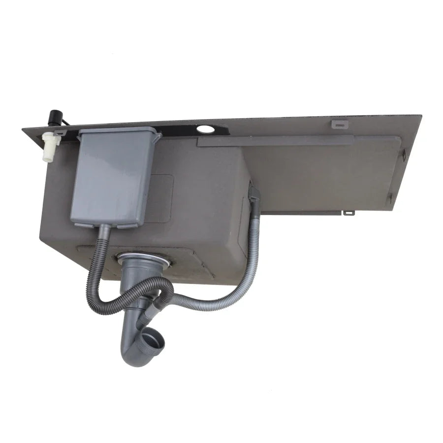 Czarny zlewozmywak nablatowy z prawym ociekaczem NETT NB-6045(R), 1,5 mm