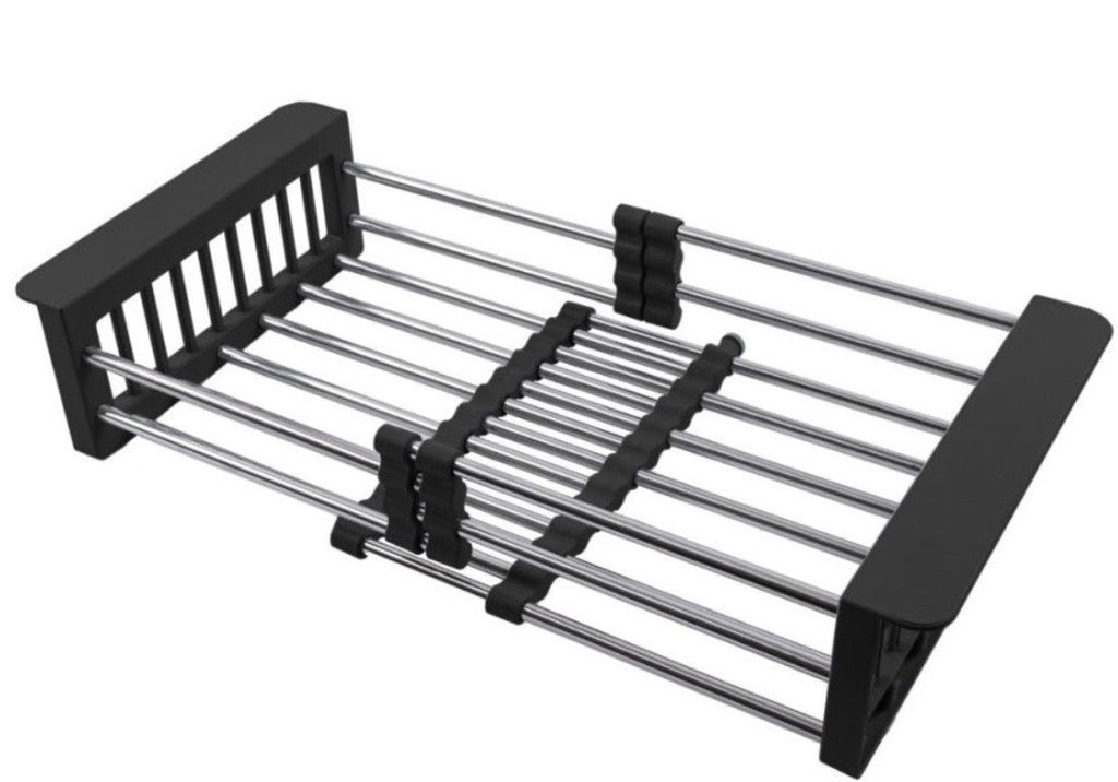 Czarny rozsuwany kosz-suszarka na zlewozmywak NETT KB-3022