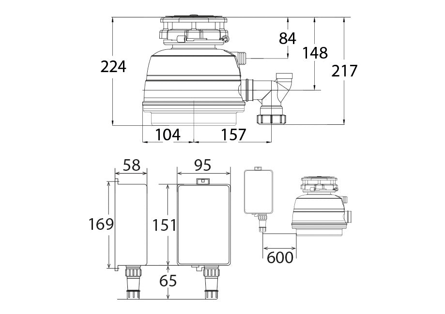 Młynek do odpadów STATUS Next 200 Compact Wireless